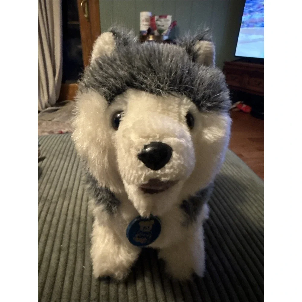 Vintage 1977 Dakin Husky Puppy Plush Dog Brown Eyes 13